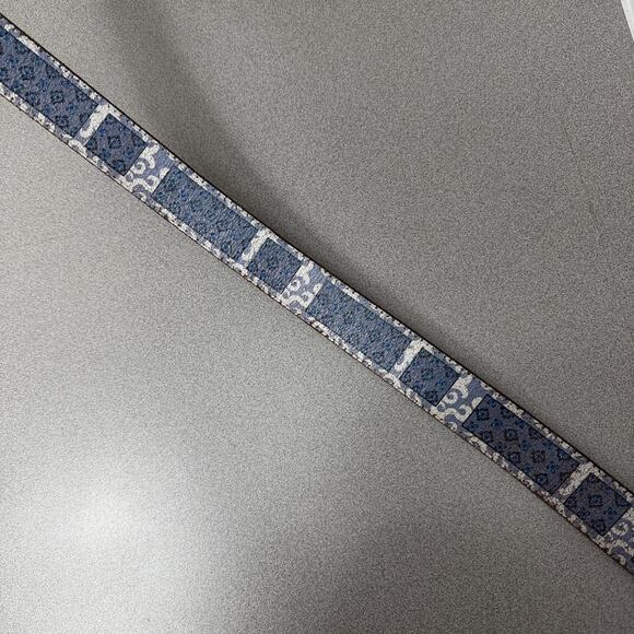 Robert Graham Reversible Leather Belt Mens Blue Art Brown Silver Buckle 41-45in - Picture 4 of 11